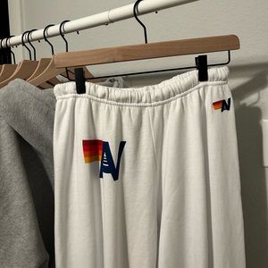 women’s size xl white aviator nation sweatpants Never worn!!